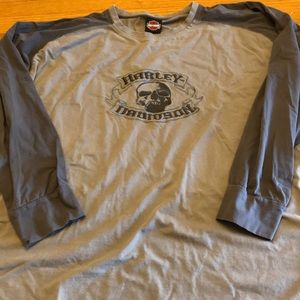 Harley Davidson Motorcycle Skull Long-Sleeved